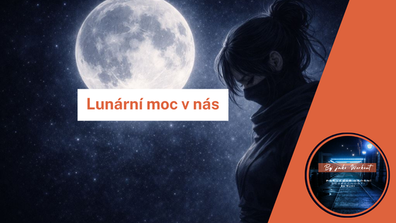 Symbol měsíce a lidské siluety – vnitřní rytmus a vnímání těla