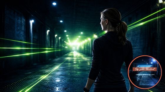 Žena stojící v tmavém městském prostředí - BJW